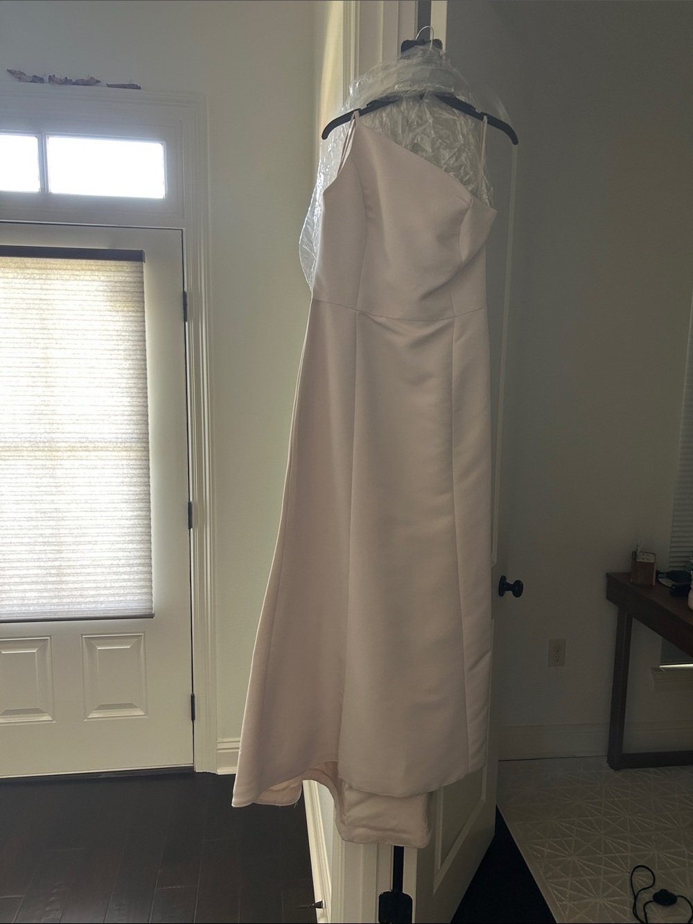 Amsale Silver One-Shoulder Evening Dress